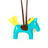 blue leather pony
